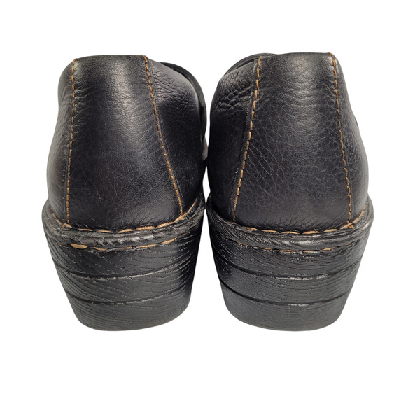 Born size 10 black leather work clogs nursing walking - Picture 5 of 9